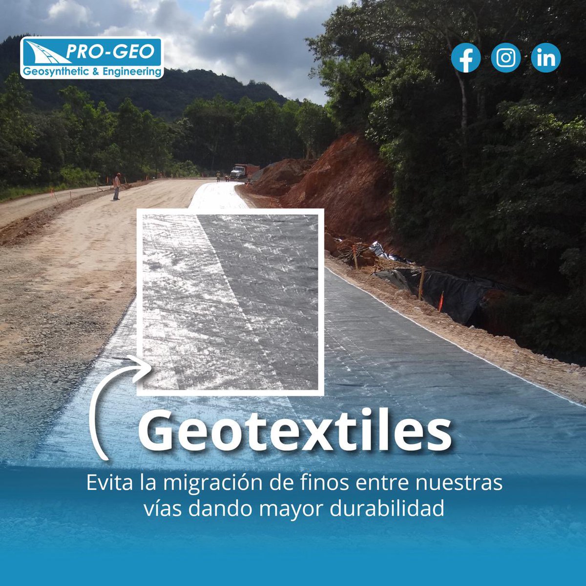 Los geotextiles son las soluciones de geosinteticos más conocidas, contáctenos para saber cuál aplicar correctamente , No Tejido o Tejido, Polipropileno o Poliéster, Filtración o Estabilización. #somosprogeo #geotextilespanama #geomallaspanama #geotecniapanama #geotecniapanama