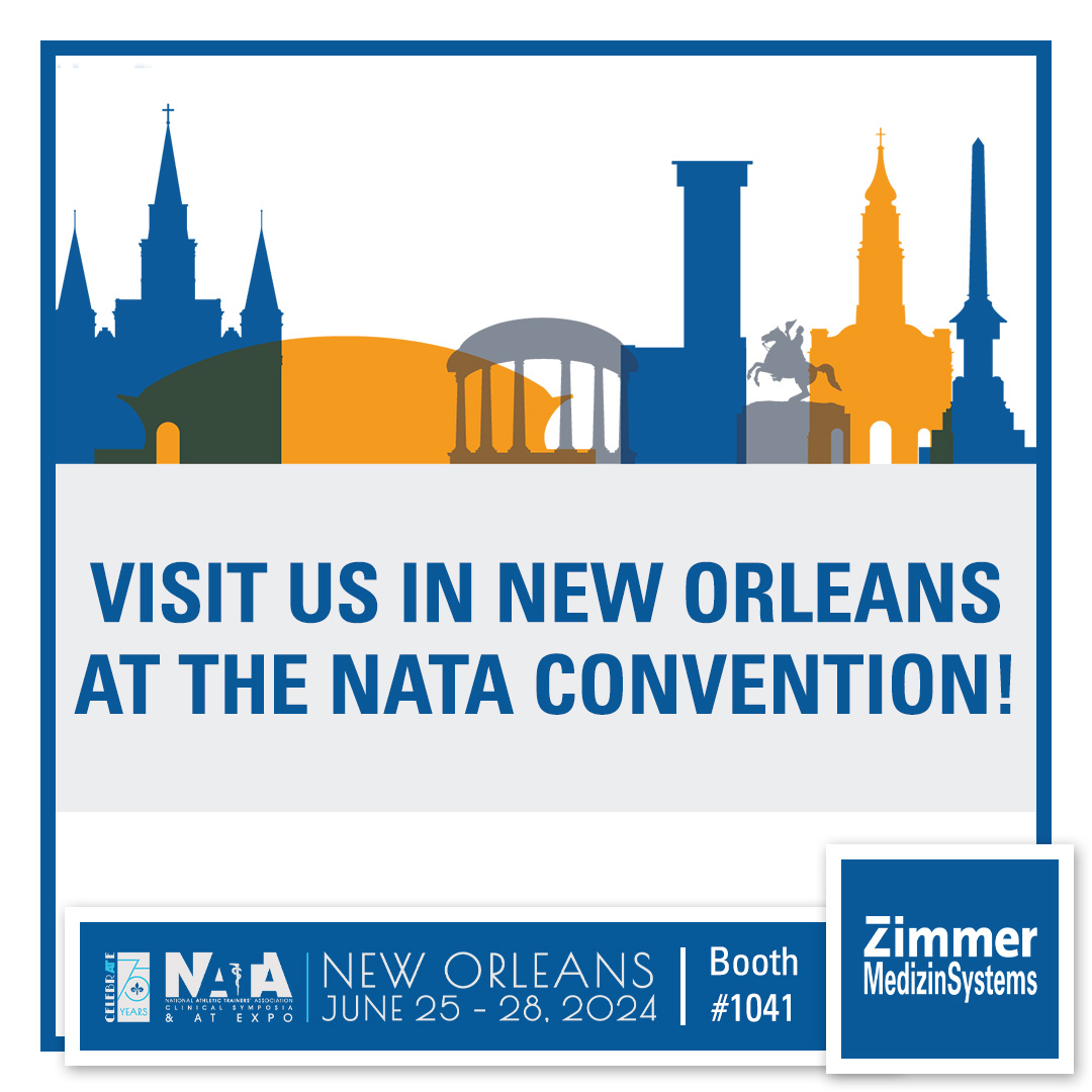 Zimmer_USA's tweet photo. At the 75th #NATA2024 in #NewOrleans in booth #1041 giving demos of Zimmer MedizinSystems' #emFieldPro High Energy Inductive Therapy, #OptonPro 25W #highpowerlaser, #enPulsPro radial #shockwave & #aXionXelect table! #SportsMedicine #AthleticTrainer #ESWT @nataevents @nata1950 https://t.co/05n3G6g9G4