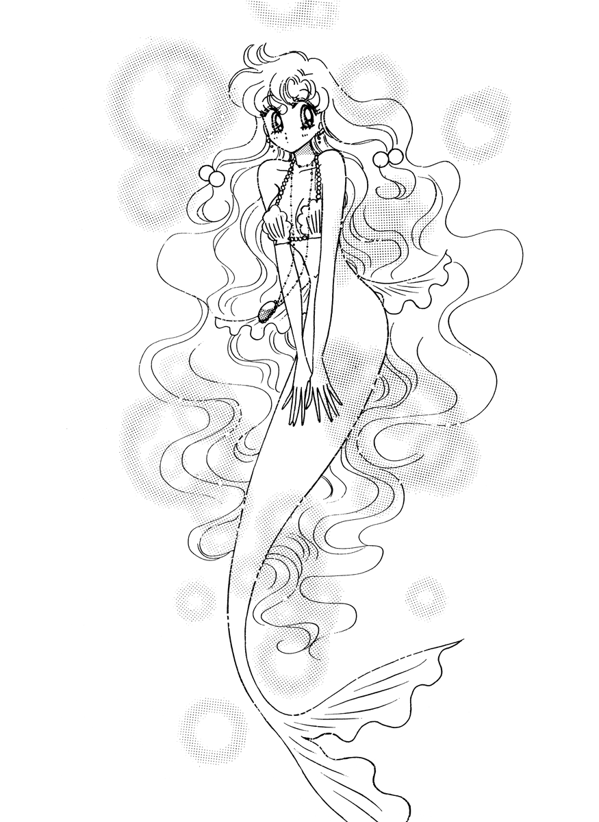 setteidreams's tweet photo. I scanned the black &amp; white illustrations inside of the Mermaid Panic novel as well. 

1200dpi can be found on Patreon as usual.

#MermaidPanic #NaokoTakeuchi #manga #novel https://t.co/4IIBq2EUbV