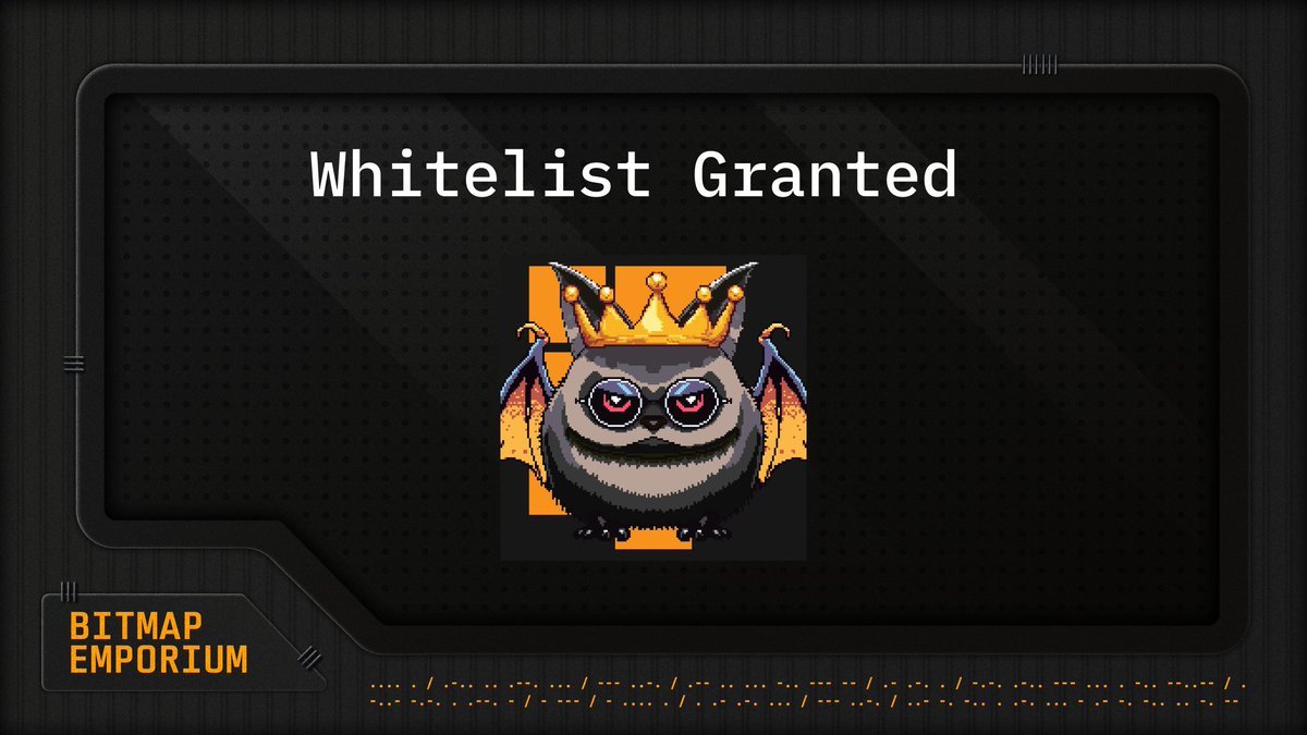 Ordinal Apes x Bitmap Emporium 🔥

Our community has been allocated WL spots from Natbats, a freemint DMT collection that will be released by <a href="/BitmapEmporium/">Bitmap Emporium</a> &amp; <a href="/limitlesssauce/">Limitless | Bitmap Emporium🟧👽</a>