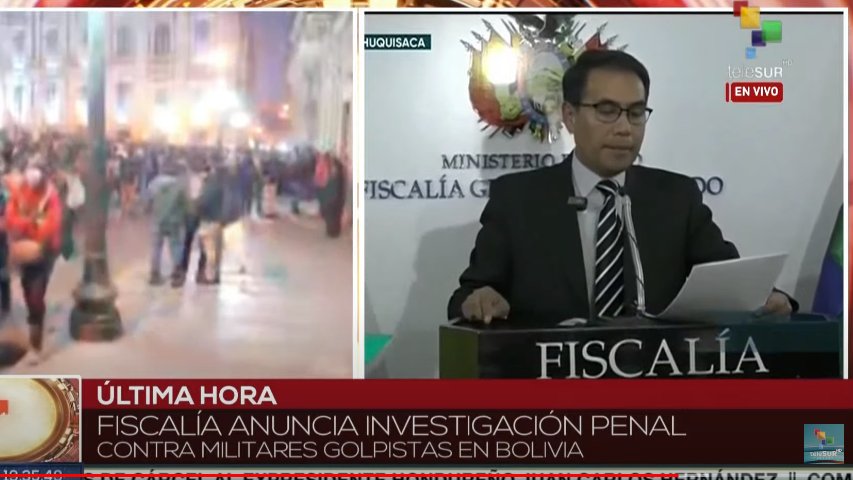 #Bolivia: el Ministerio público anunció el "inicio de la investigación penal en contra del Gral. Juan José Zúñiga y todos los demás partícipes en los hechos suscitados y que se constituyen en ilícitos penales (...) y la imposición de la máxima sanción a los responsables".