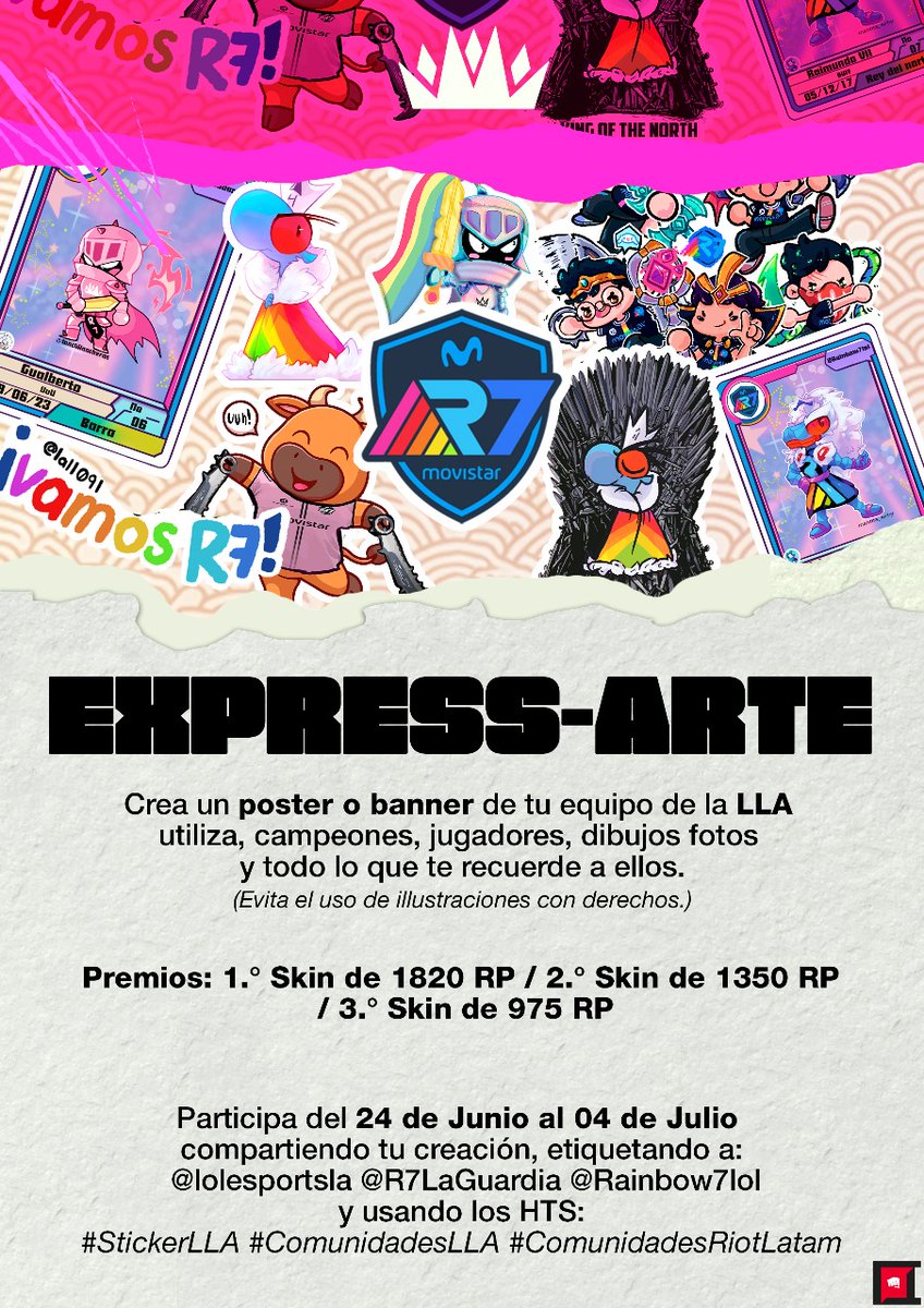 LyonLaGuardia's tweet photo. Nueva dinámica, crea un poster,Banner o ilustración referente a la LLA , se vale ediciones y uso de IA mientras no se infrinjan derechos de autor.
Seleccionaremos algunas ilustraciones para que a elección del autor puedan ser parte del TCG. #LLA #ComunidadesRiotLatam. https://t.co/FBHUsR1rqA