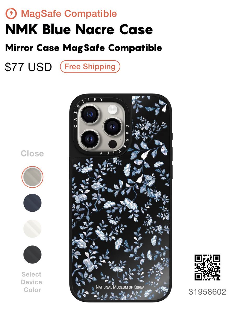 [CASETiFY x 韓国国立中央博物館]★スマホケース Blue Nacre CASETiFY x 韓国国立中央博物館]☆スマホケース Blue Nacre
