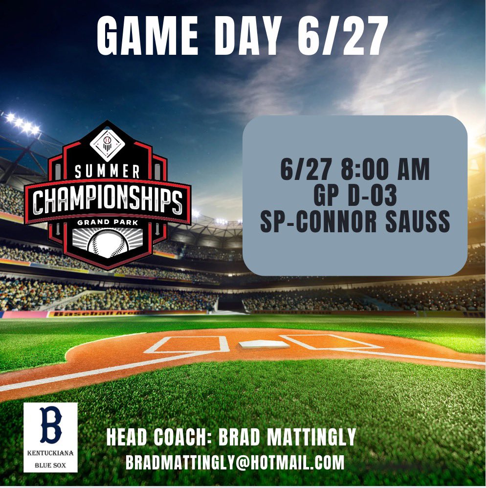 Kentuckiana Blue Sox 2025 (@sox_2025) on Twitter photo Early Game Day tomorrow 6/27 let’s go <a href="/SaussConnor/">Connor Sauss</a> <a href="/BEbaseball/">Jeff Bowles</a> <a href="/PBRTournaments/">Prep Baseball Tournaments</a> <a href="/PBRTournaments/">Prep Baseball Tournaments</a> Early Game Day tomorrow 6/27 let’s go <a href="/SaussConnor/">Connor Sauss</a> <a href="/BEbaseball/">Jeff Bowles</a> <a href="/PBRTournaments/">Prep Baseball Tournaments</a> <a href="/PBRTournaments/">Prep Baseball Tournaments</a>