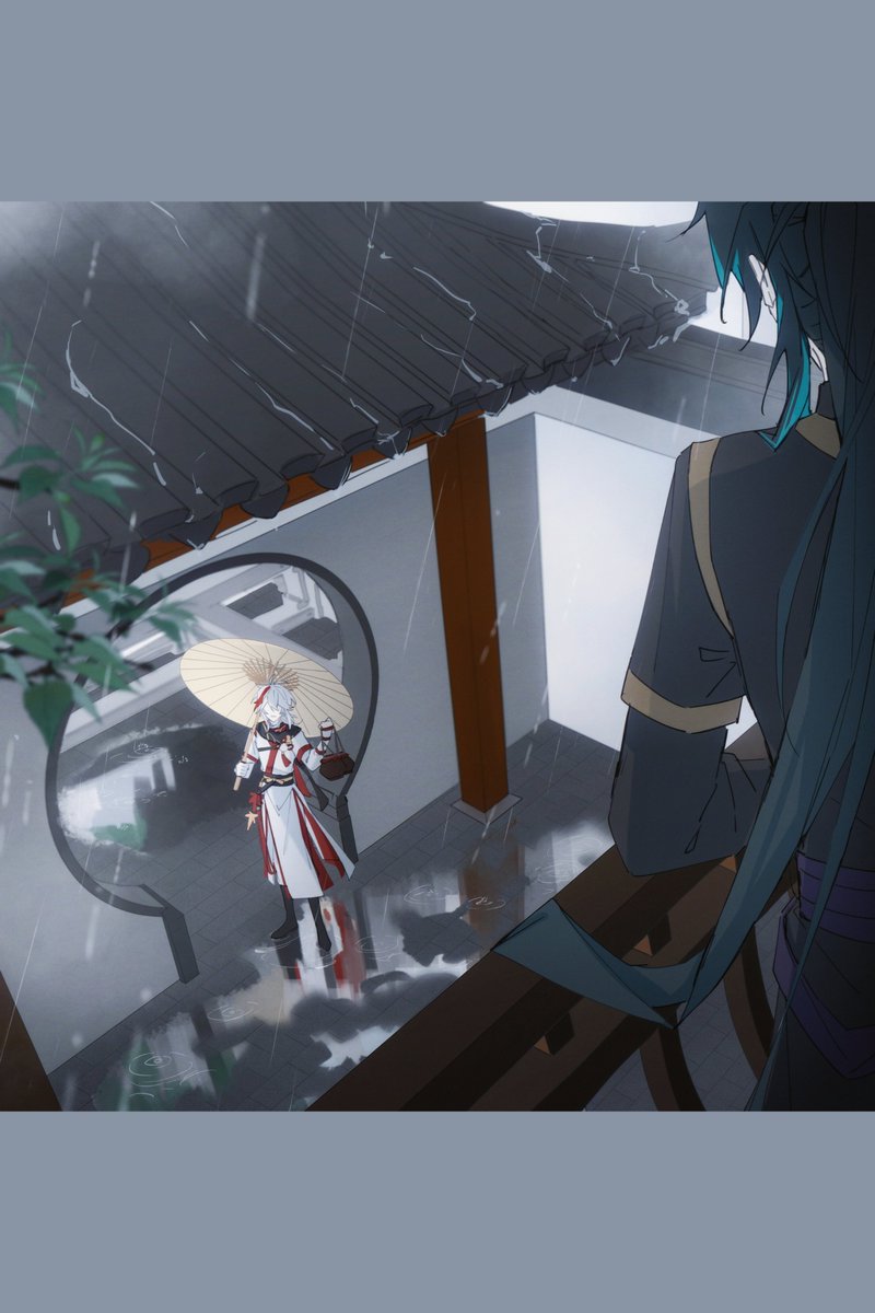 【当时只道是寻常】

“我买了新酿的酒，一起去河边赏荷花吧?小师弟。”
“.....外面还在下雨。”
“有什么关系，我这不是带了伞吗?不会让你淋着的，外面可比呆在屋子里有意思多了!”
“好吧。”
魈听着窗外的雨声总是忍不住想,不会有人再在雨天带他去赏荷花了。
#xiaokazi #xiao #kazuha