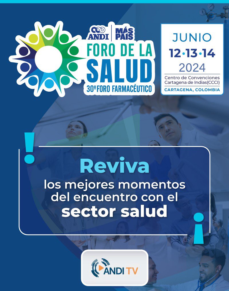 ANDI_Colombia's tweet photo. 📺 ¡Ya puedes revivir los mejores momentos del #ForoSaludANDI!
Mira los videos en nuestro canal de YouTube: #ANDITV👉 https://t.co/vgrIC2G7pU
#MásPaísANDI https://t.co/sedD6t4Oy4