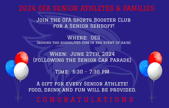 REMINDER SENIOR RIVERHAWKS...

FOLLOWING THE SENIOR CAR PARADE TOMORROW NIGHT: