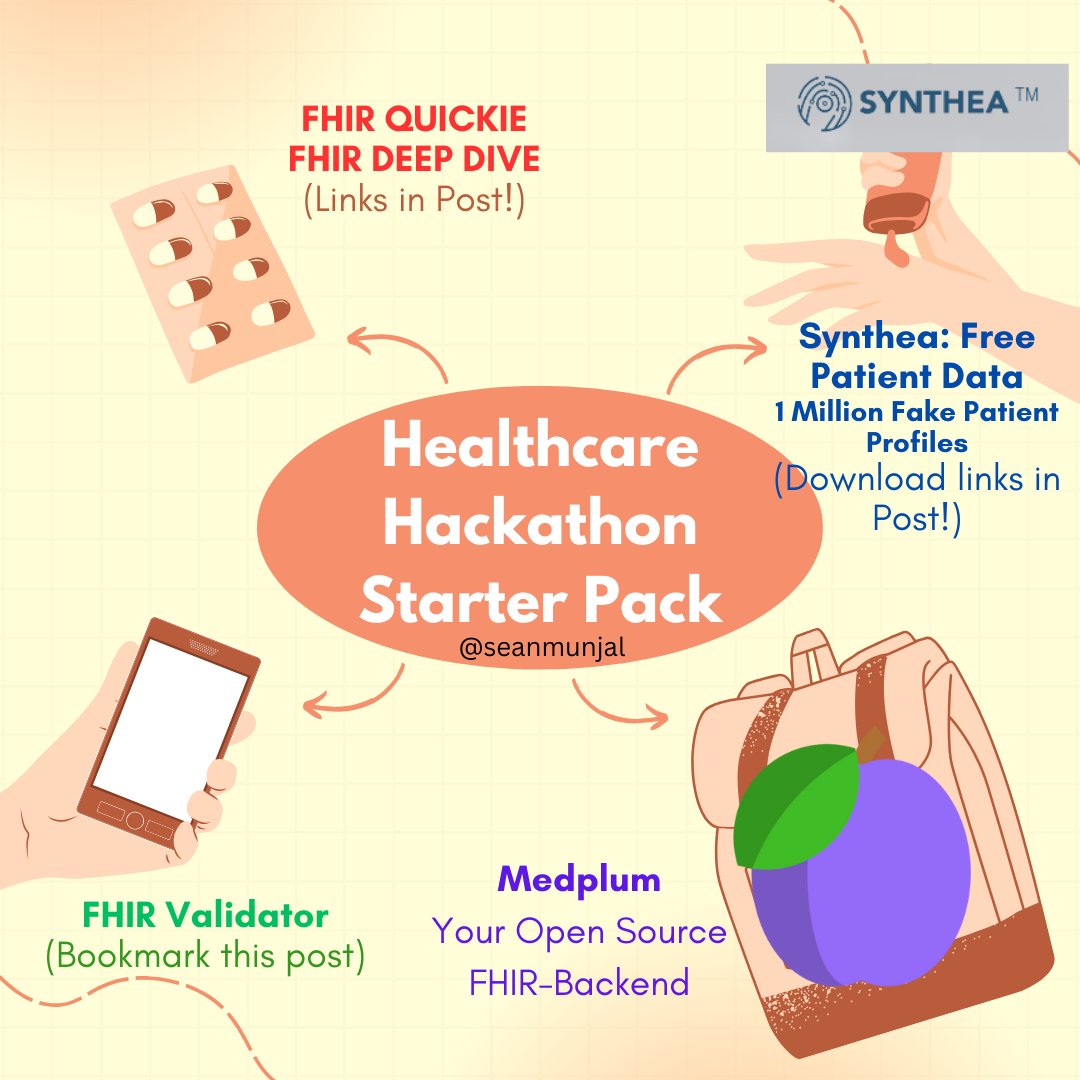 seanmunjal's tweet image. Imagine there&apos;s an AI Hackathon next week, and YOU will have to build a healthcare product in 48 hours. Maybe it’s a medical device prototype, a lab automation tool or a digital physician’s assistant. There is one catch...

IT HAS TO BE ABLE TO INTEGRATE INTO A REAL HEALTH SYSTEM…