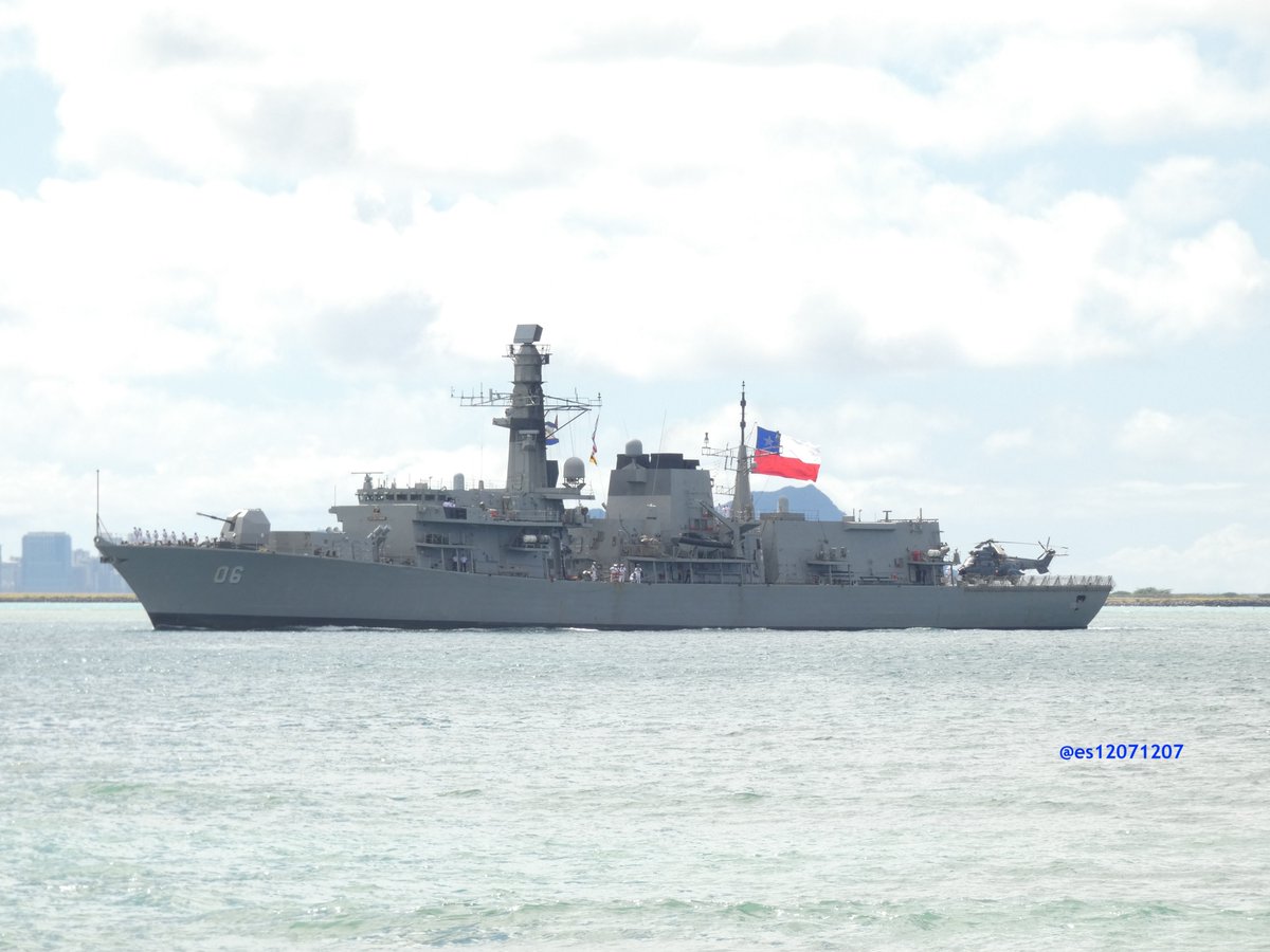 Chilean Navy Duke-class frigate Almirante Condell (FF-06) (ex. HMS Marlborough) coming into Pearl Harbor - June 26, 2024 #almirantecondell #ff06

SRC: TW-<a href="/ES12071207/">Ed Schaefer</a>