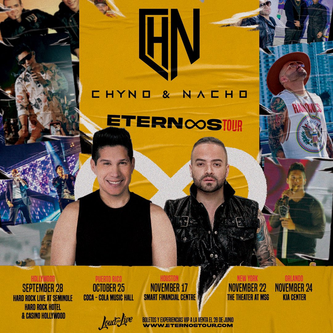 nacholacriatura's tweet photo. “ETERN♾️S TOUR”, oficialmente ha comenzado. Tickets en PRE-VENTA aquí:
👉 https://t.co/vTZKkBGRxg #chynoynacho #chynoynachoisback #eternostour https://t.co/MloEt0yEfE
