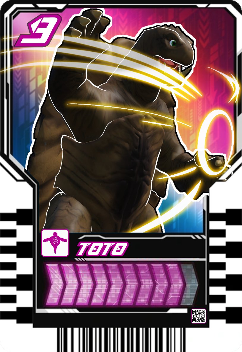 KingValnid's tweet photo. Toto / Gamera Chemy Card (Number 9) (Using QR scan the able of Gotchardriver.)
#KamenRider
#KamenRiderGotchard
#仮面ライダーガッチャード
#Chemy
#ケミー
#ライドケミーカード
#イラスト
#ガメラ
#Gamera
#怪獣 https://t.co/zfKfWe78Xc