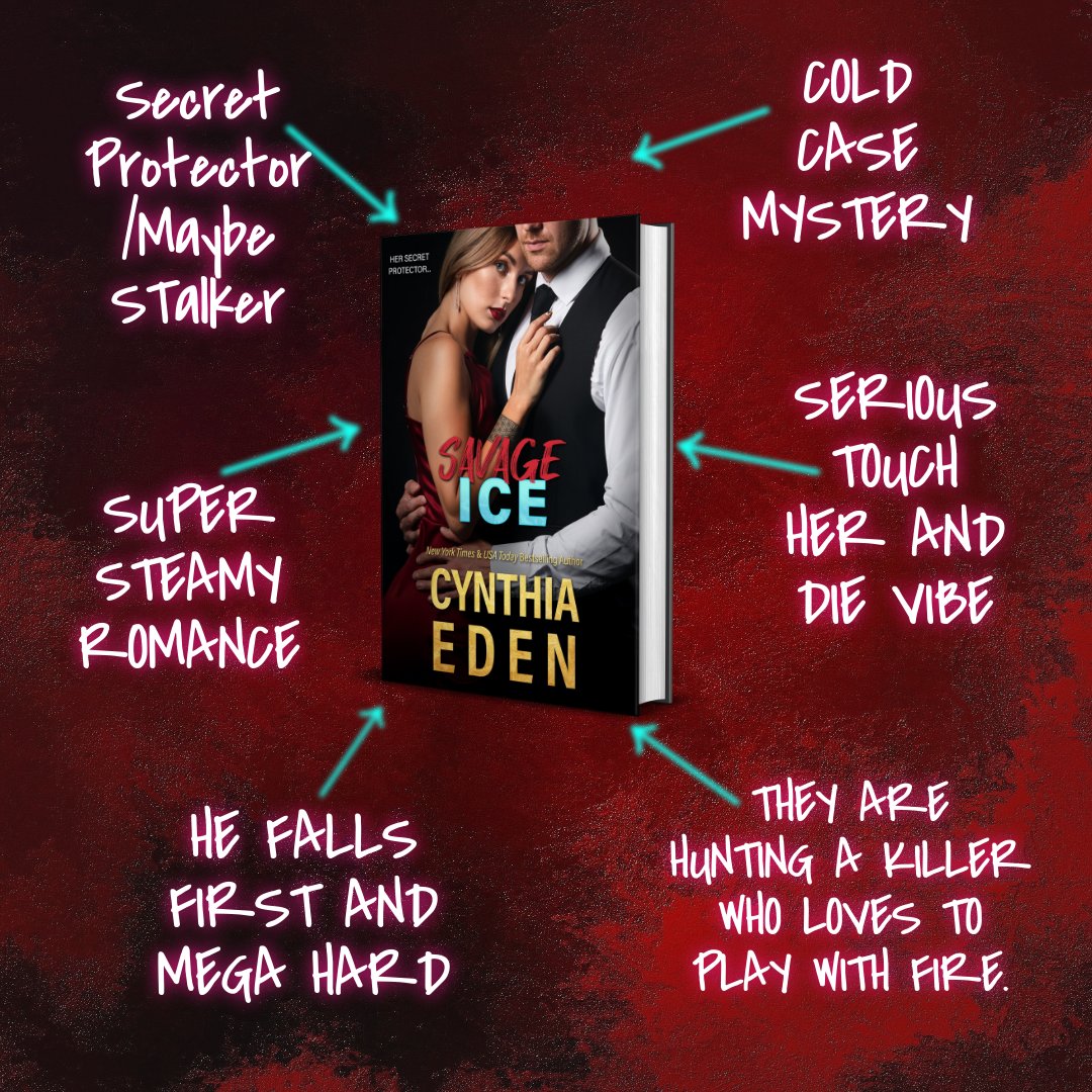He's her secret protector. She's his obsession. My newest romantic suspense, SAVAGE ICE, is out now! cynthiaeden.com/books/savage-i…
