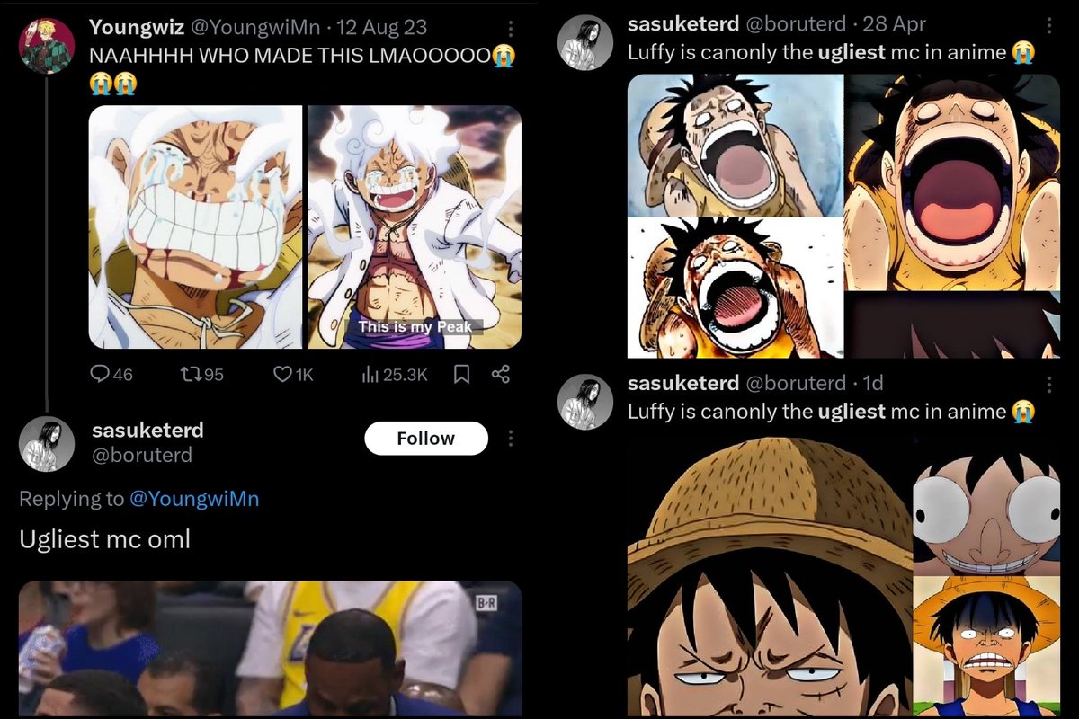 If I had a dime for every time this dude called Luffy ugly, I'd have three dimes. Not a lot, but talk is cheap, so I could buy your reputation with it.