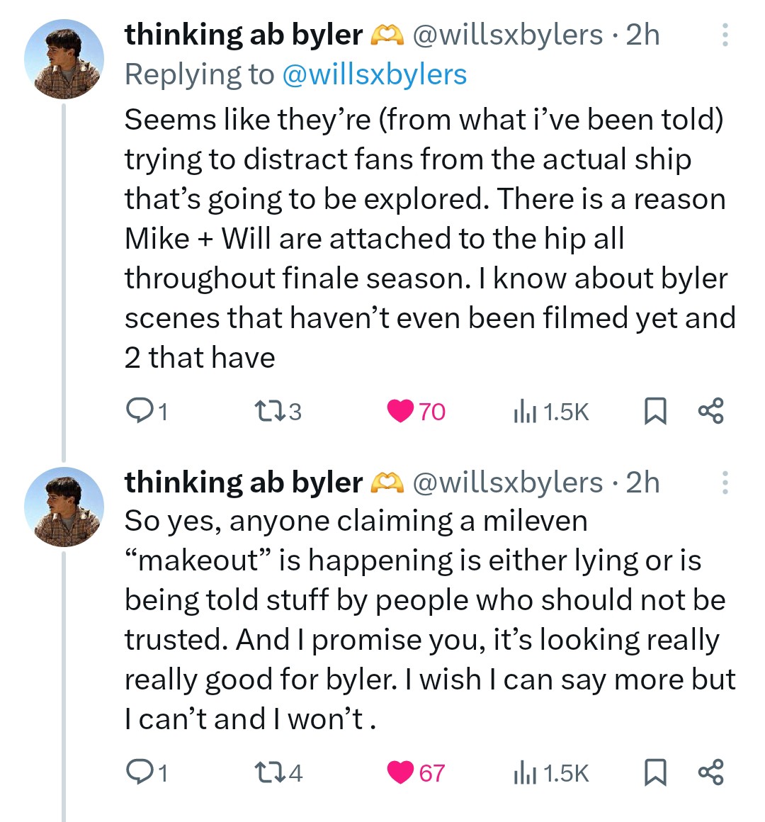 They're trying to keep Byler hidden because they're gonna date and the  painting is gonna be really important to their storylines because that's  how they're gonna get together, image size:1080x1160