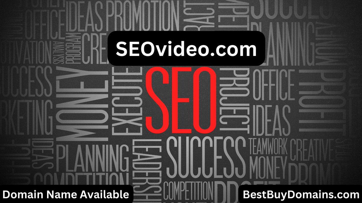 SEOvideo.com
Search Engine Optimization for Video
#Domains #DomainNames #DomainsForSale #DomainForSale #DomainNameForSale
#seo #digitalmarketing #marketing #socialmediamarketing #socialmedia #webdesign #branding #business #onlinemarketing #contentmarketing #website