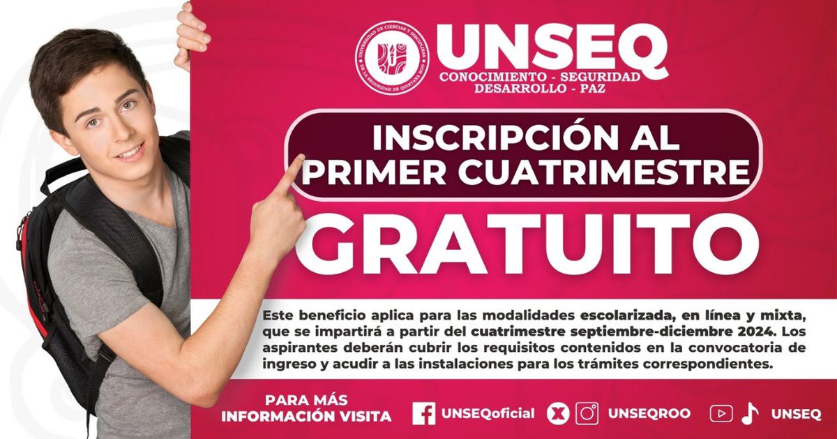 👮🏽‍♂️☝🏼¿Quieres prepararte como un verdadero profesional en la seguridad?  ¡Esta es tu oportunidad! 

Solicita más información al correo 📨unseqoficial@gmail.com y, a través de las redes sociales oficiales para poder conocer más detalles.

#UnidosParaTransformar🤝🏼 
#UNSEQROO