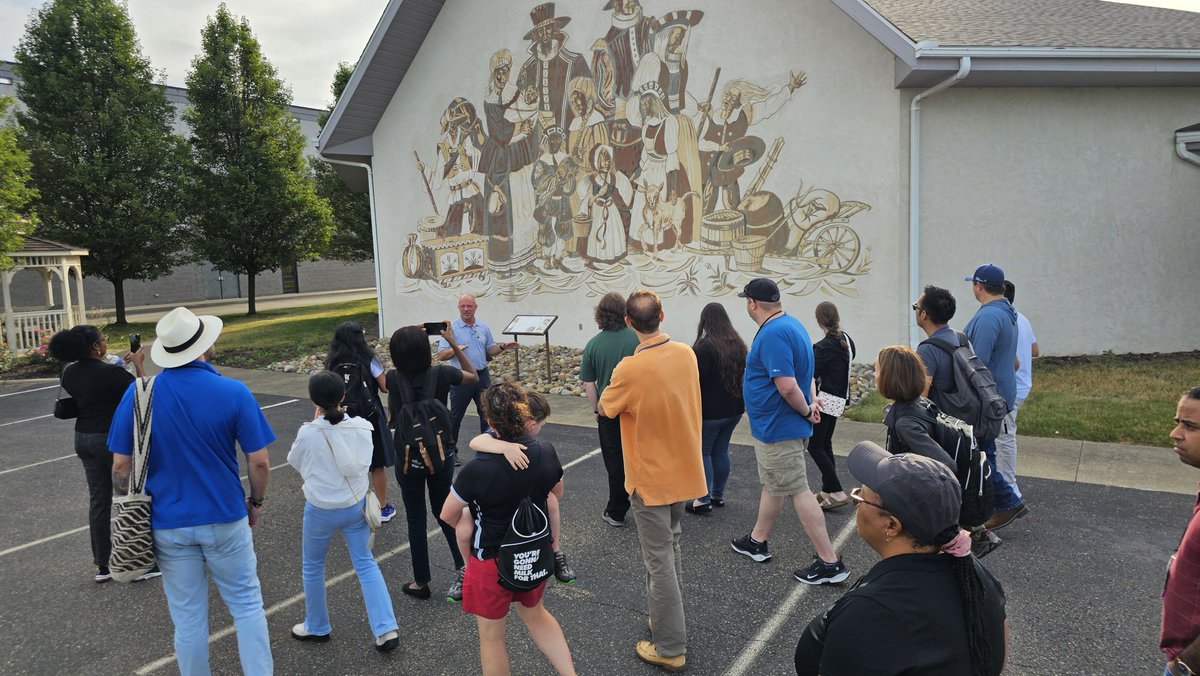 IPMPestScout's tweet photo. It was an absolute pleasure to share time today with @nactateachers learning about the Amish and Mennonite heritage of Wayne and Holmes Counties! A visit to Behalt and the Amish Heritage Center, followed up with stops at the Mt. Hope livestock auction and Farmers Produce Auction! https://t.co/nLs3jh9JaA