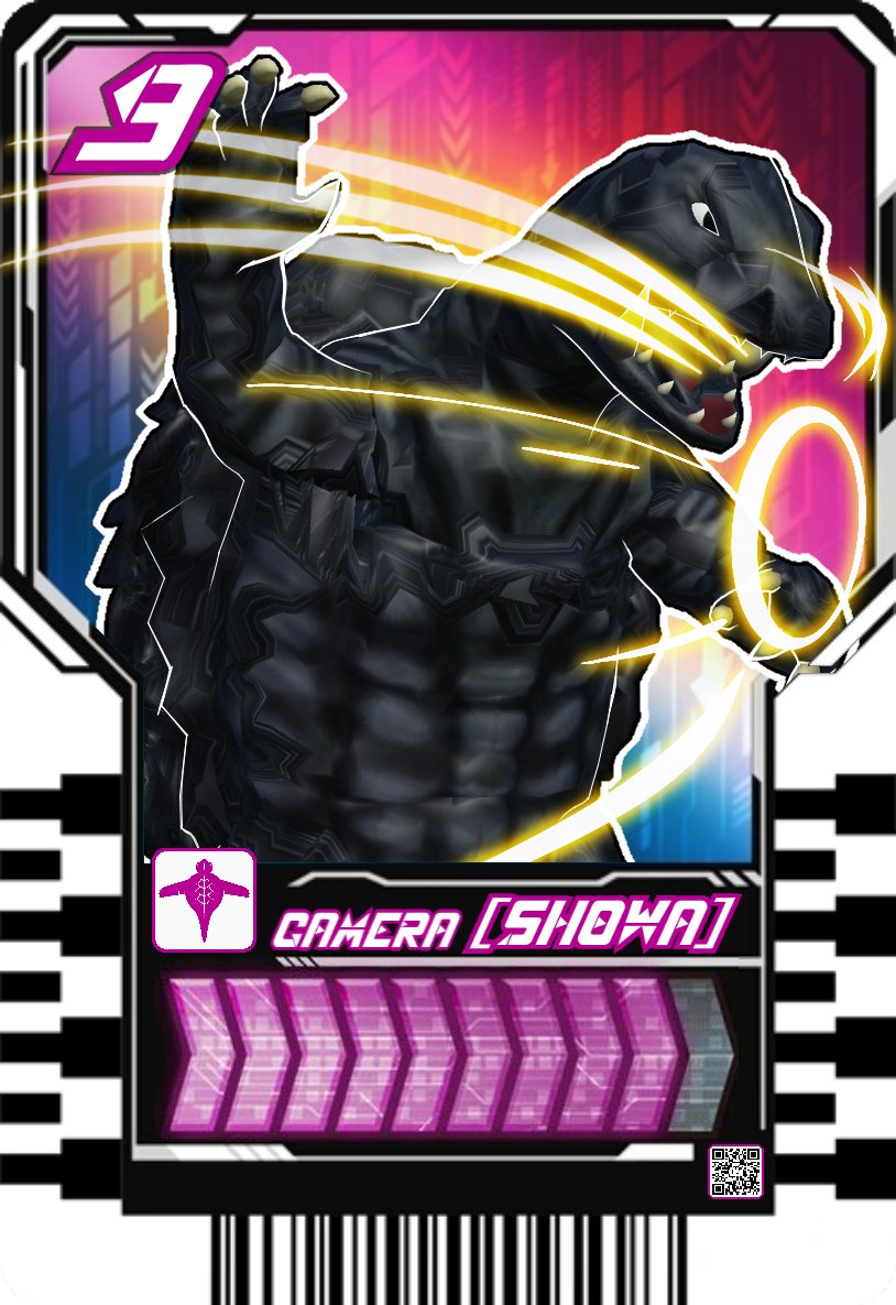 KingValnid's tweet photo. Gamera (Showa) Chemy Card (Number 9) (Using QR scan the able of Gotchardriver.)
#KamenRider
#KamenRiderGotchard
#仮面ライダーガッチャード
#Chemy
#ケミー
#ライドケミーカード
#イラスト
#ガメラ
#Gamera
#怪獣 https://t.co/kYCnkszysj