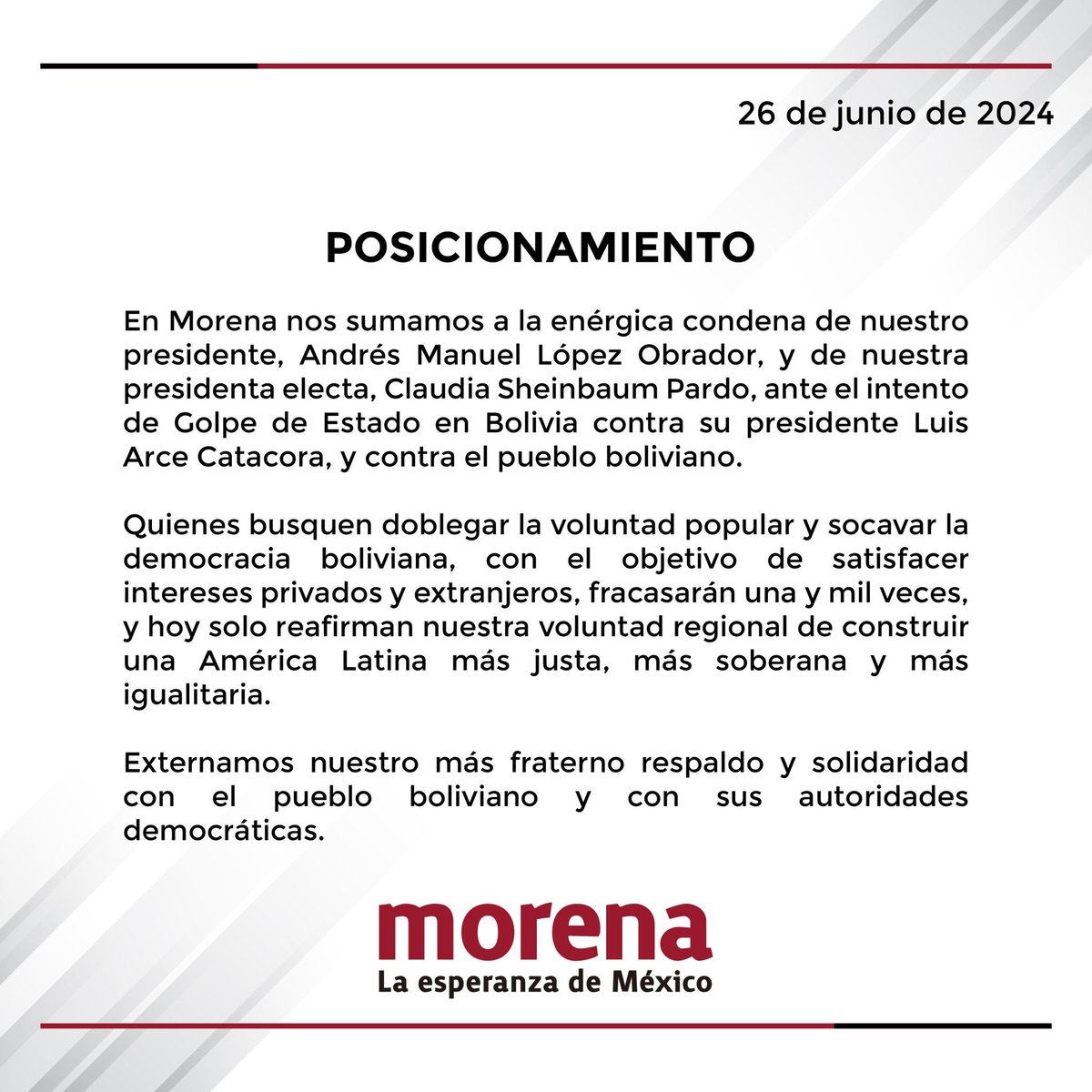 Morena tweet media