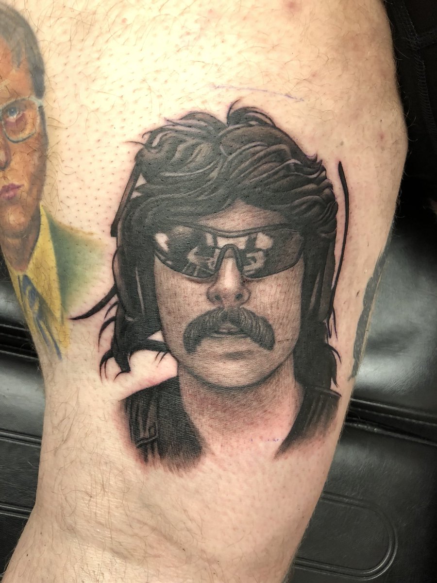 Dexerto's tweet photo. A fan got a Dr Disrespect tattoo back in 2017 https://t.co/0kdpDEeHqi