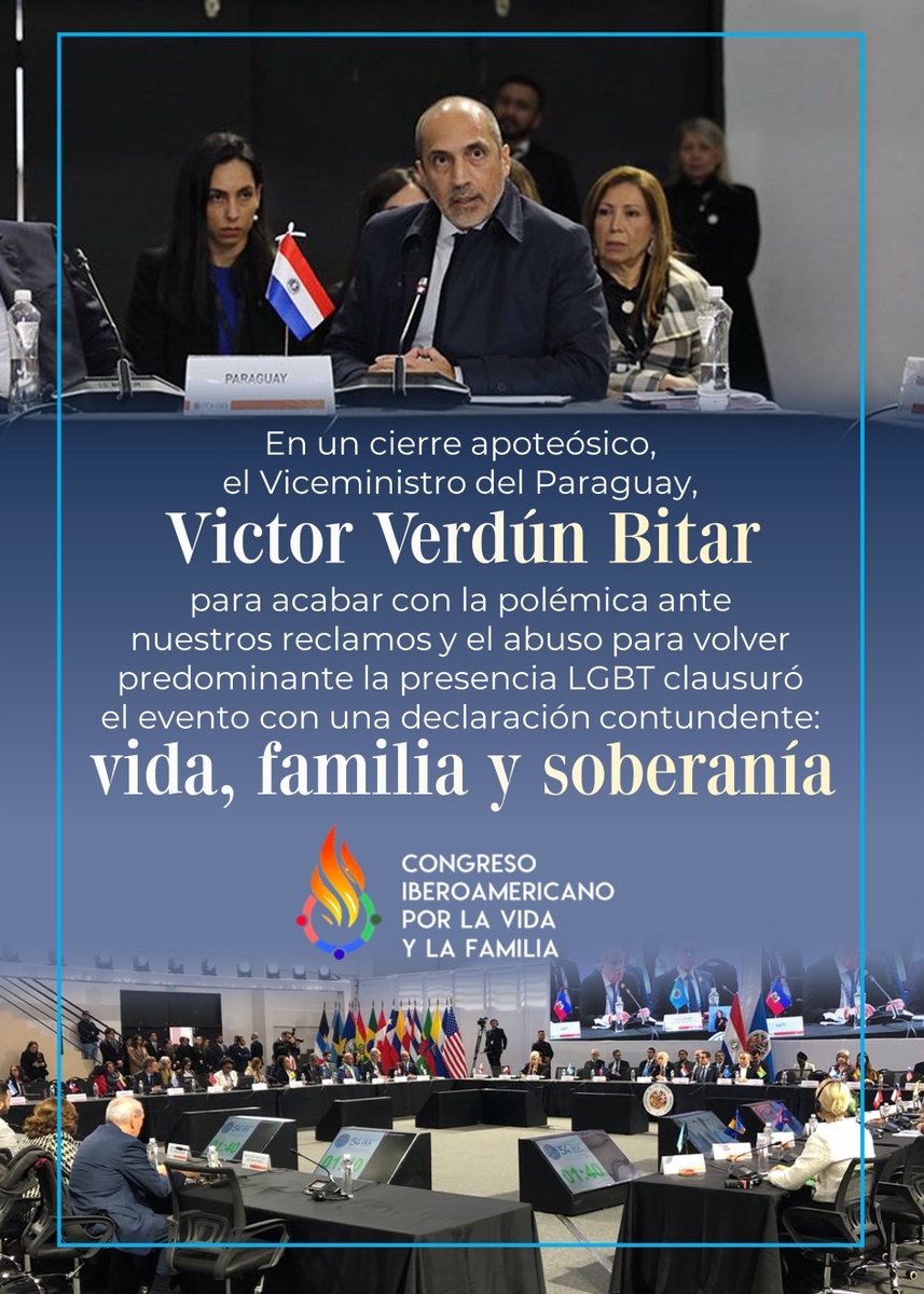 El discurso de cierre el ViceMinistro Verdún <a href="/mreparaguay/">Ministerio de Relaciones Exteriores</a> términó con la frase que es la marca de país: "para que no quede dudas, Paraguay es vida, familia y soberanía." El aplauso fue atronador y así concluyó este 1er capítulo de la batalla en la 54 Asamblea de la <a href="/OEA_oficial/">OEA</a>.