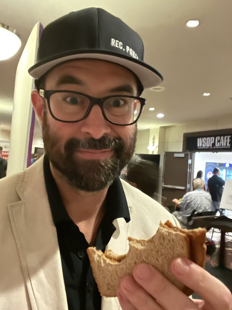 RecPokerJim's tweet photo. @Taylor_Maas Ok break time - been up and down a bit but at around starting stack 30K now, which is 10 bigs when we get back. Gonna find “that spot” soon, wish me luck tweeps! #PBJTime https://t.co/ti2iI5mcXg