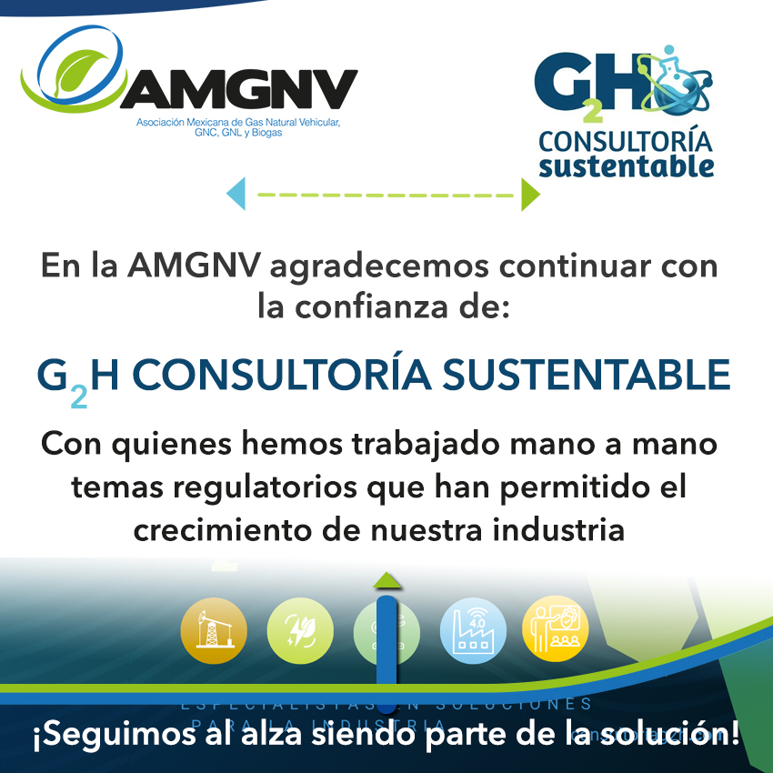 AMGNV_Oficial's tweet photo. En la AMGNV agradecemos continuar con la confianza de:
Consultoría G2H CONSULTORÍA SUSTENTABLE
Con quienes hemos trabajado mano a mano temas regulatorios que han permitido el crecimiento de nuestra industria
#somospartedelasolucion #amgnv #gnv #gasnaturalvehicular https://t.co/16PBz0OyUT