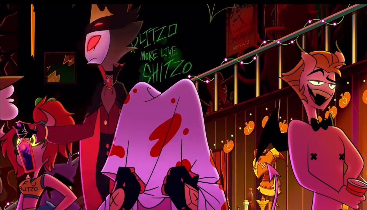 WondeCass's tweet photo. WAIT why is nobody talking about this? The fact that Stolas knows Blitzø would be mauled to death by everyone at that party so he made sure he was covered and was making sure nobody saw him!! THEY’RE MARRIED YOUR HONOR 🗣️‼️
#stolitz #helluvaboss #blitzø #stolas #stolitznation https://t.co/6MKCo7fi2I