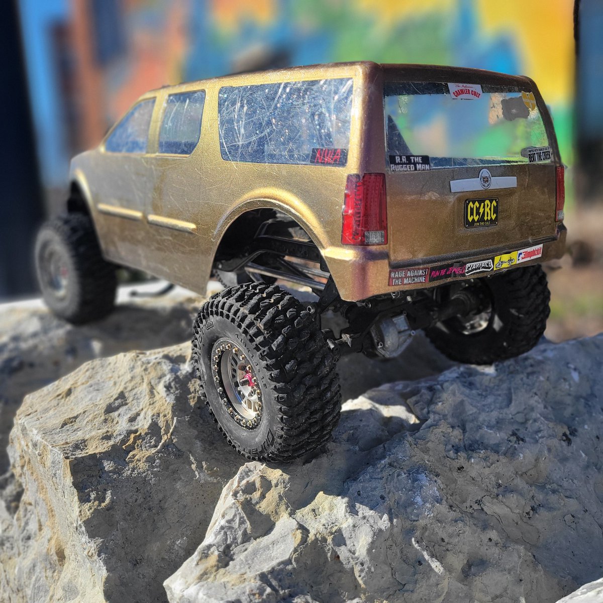 EROR_TM's tweet image. My rc crawler has a @RAtheRuggedMan and @Czarface_Eso scale bumper sticker so it the best rc crawler ever.