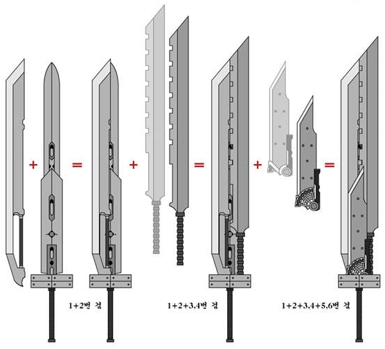 HostOfTheScarab's tweet photo. i'm pretty sure the fusion sword is actually heavier than the buster sword bc what the fuck is this thing https://t.co/5RAmvZLPP9