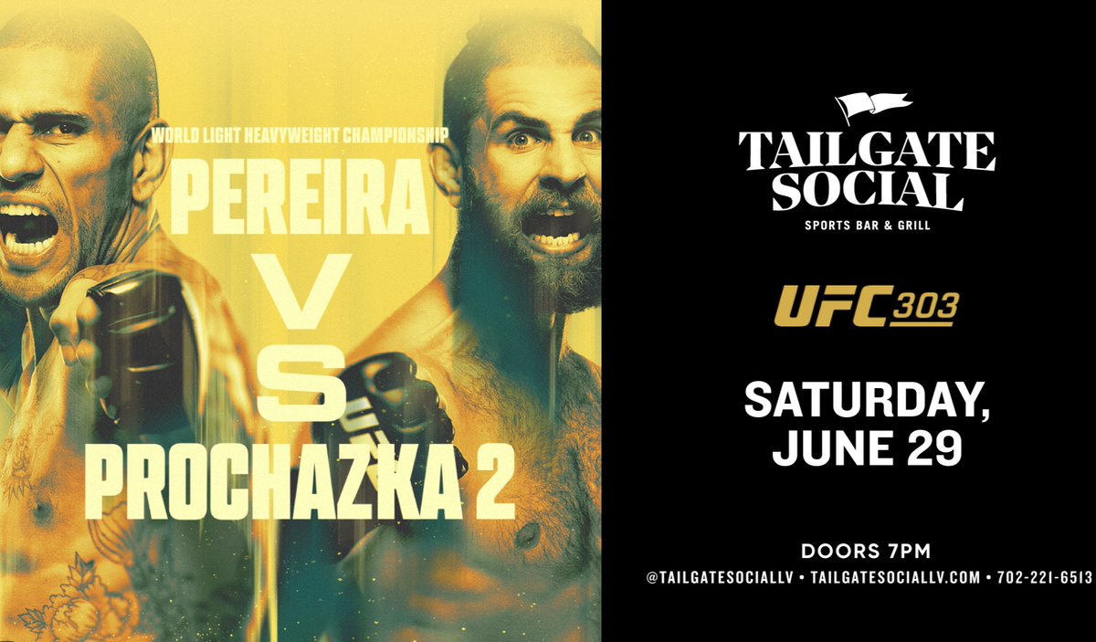 Tailgate_Social's tweet photo. No cover charge, just cover your eyes when the punches start flying! UFC 303 this Saturday! Bring your crew and enjoy all the fight night action! 🍻 🥊 https://t.co/ozEuHFkB0D