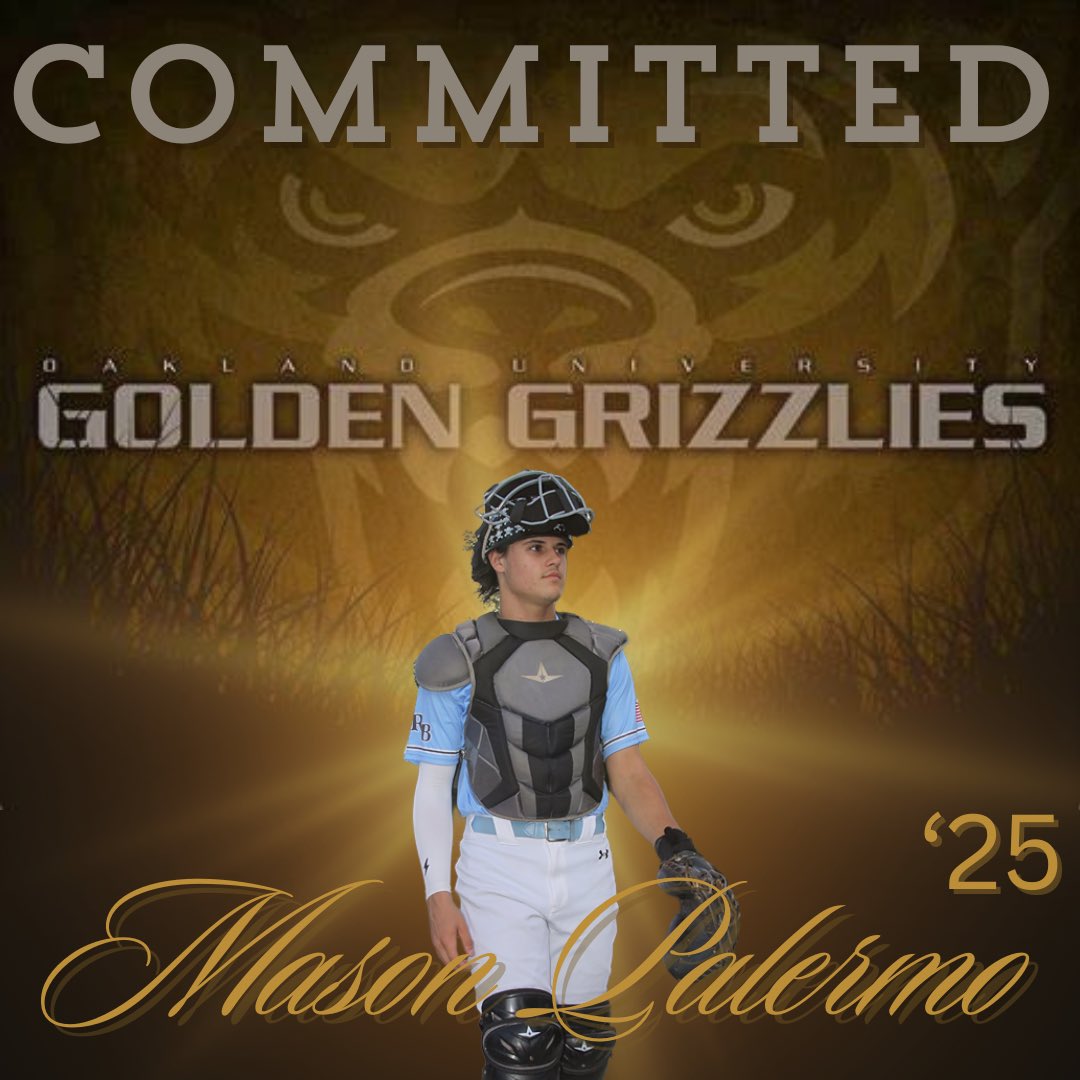 I am excited to announce that I will be continuing both my athletic and academic careers at Oakland University. I would like to thank my parents, my brother, Rhino coaches, and my teammates for helping me achieve my dream of playing D1 baseball! Go Grizzlies🐻!!!