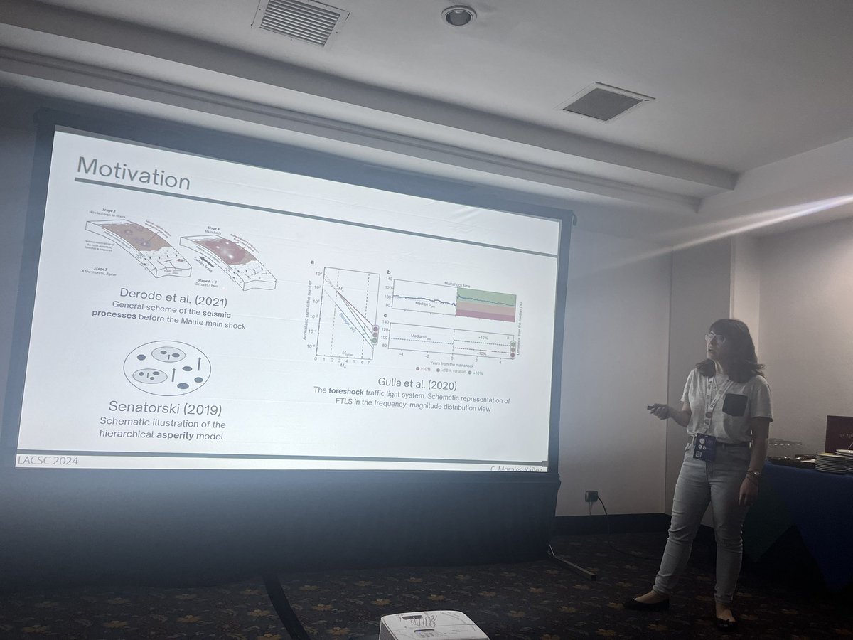 Tercer día en <a href="/IASPEI_LACSC/">iaspei.lacsc</a> y me toco presentar dos de nuestros trabajos: 
 
- Análisis de la participación y representación de investigadoras en la academia de geociencias 
- A data-driven Bayesian methodology to estimate 2D b-value variation 

<a href="/theIUGG/">IUGG</a> <a href="/USAIDLAC/">USAID LAC</a> <a href="/geofisica_udec/">Geofísica U. de Concepción</a>