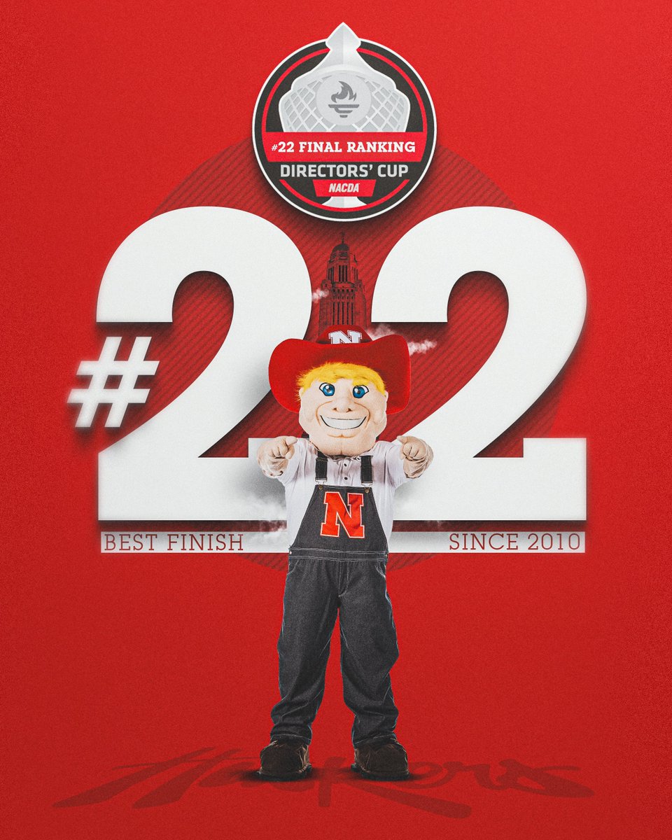 Huskers's tweet photo. Big Red success across the board.

Nebraska Athletics has officially finished 22nd in the Directors’ Cup. Our best finish since 2010. 

#GBR | https://t.co/EzIdgbgAkD https://t.co/iudUkzActs