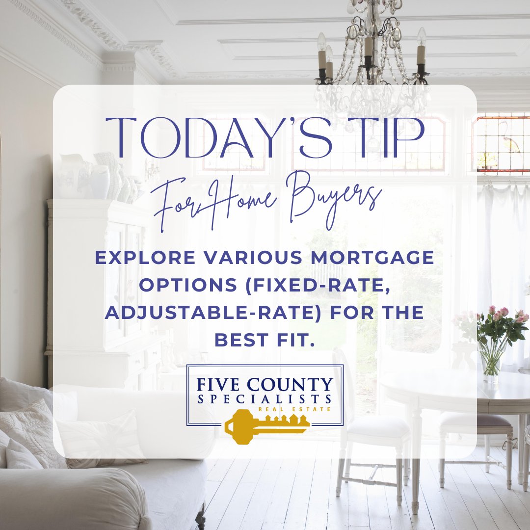 5CountyRealtors's tweet photo. When buying a home, consider different mortgage options to decide the best fit for you.🏡 https://t.co/QFUkaQygUs