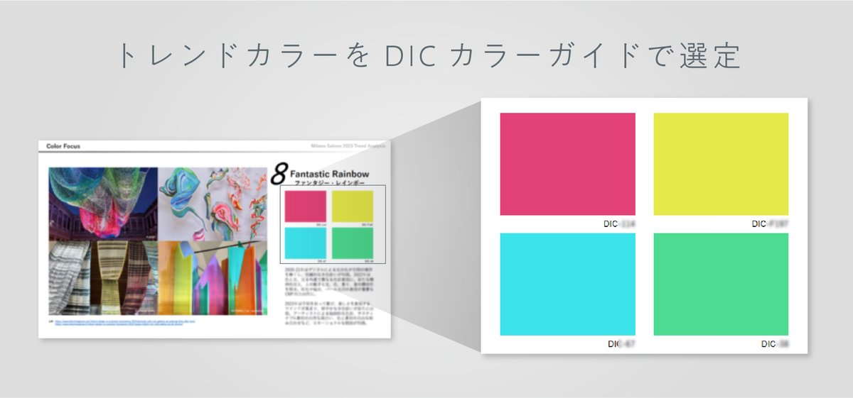 DICColorDesign's tweet image. Milan Design Week 2024
最新トレンド分析セミナーの資料は

取材した情報からトレンドカラーを分析

DICカラーガイドで色を選定

トレンドカラーの情報がわかりやすい資料となっています

dic-color.com/news/2024/0410…

#ミラノサローネ
#MilanDesignWeek
#MilanDesignWeek2024
#MDW2024