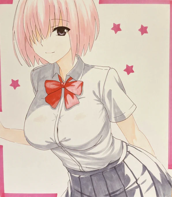 コミケ1日目の新刊二冊目はマシュ本なので夏服マシュ色紙も描いた!コミケに持っていきます^^#FGO 