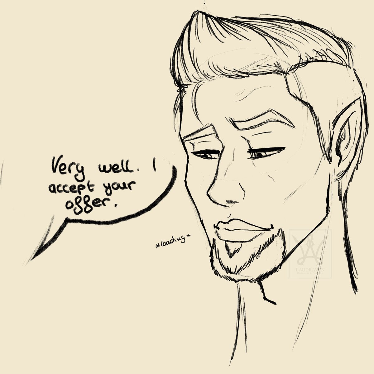 laudrawin's tweet photo. I needed to make some Alistair silly sketch and I chose THIS 🤣 https://t.co/973I0a3bRx