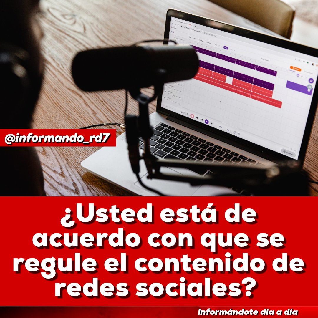 informando_rd7's tweet photo. ¿Usted está de acuerdo con que se regule el contenido de redes sociales de manera urgente por que están fuera de control? https://t.co/NufSO9XFDM
