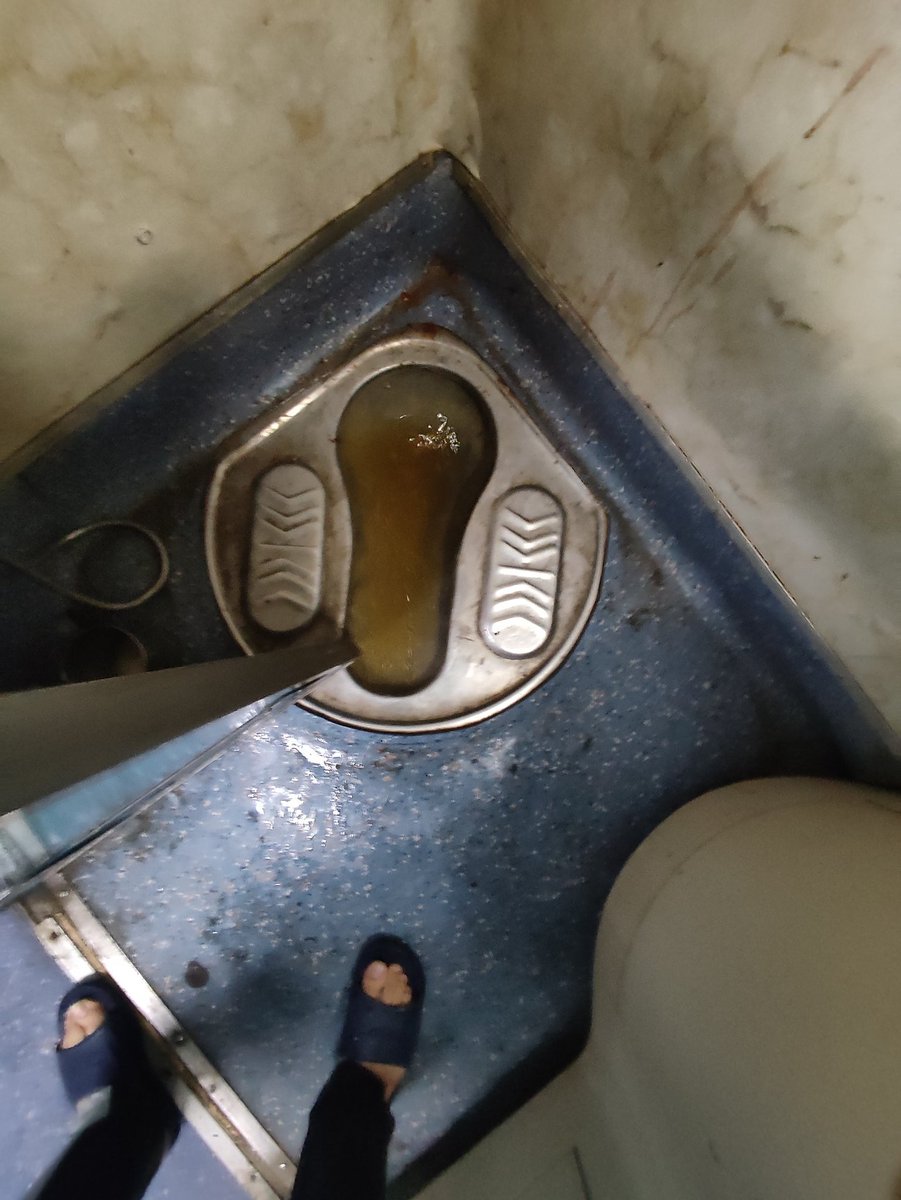 advsumerjain's tweet photo. From The Starting Station (Pondicherry) till now, Toilets are very Dirty, they are not in position to use. 
PNR : 4100438485
@AshwiniVaishnaw  @RailMinIndia @RailwaySeva https://t.co/fGhazDPdjJ