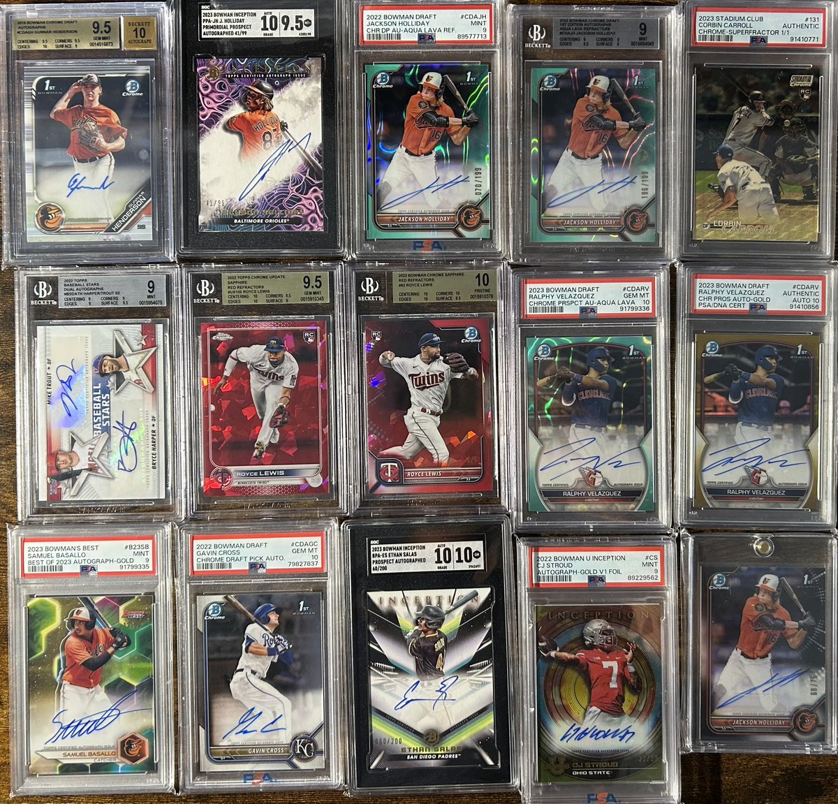 Josh Richter (@jerseywild_) on Twitter photo Gunnar 950
Holliday Inception 200
Holliday Aqua 750
Holliday Aqua 1st Ed. 2200
Corbin 1/1 3000
Trout Harper /5 800
Royce Lewis 2k ea
Ralphy Aqua 180
Ralphy Gold 300
Basallo Gold 75
Gavin Cross 100
Ethan Salas 140
CJ Stroud 350
Holliday Black 2000
<a href="/sports_sell/">@SPORTS_SΞLL</a> Gunnar 950
Holliday Inception 200
Holliday Aqua 750
Holliday Aqua 1st Ed. 2200
Corbin 1/1 3000
Trout Harper /5 800
Royce Lewis 2k ea
Ralphy Aqua 180
Ralphy Gold 300
Basallo Gold 75
Gavin Cross 100
Ethan Salas 140
CJ Stroud 350
Holliday Black 2000
<a href="/sports_sell/">@SPORTS_SΞLL</a>