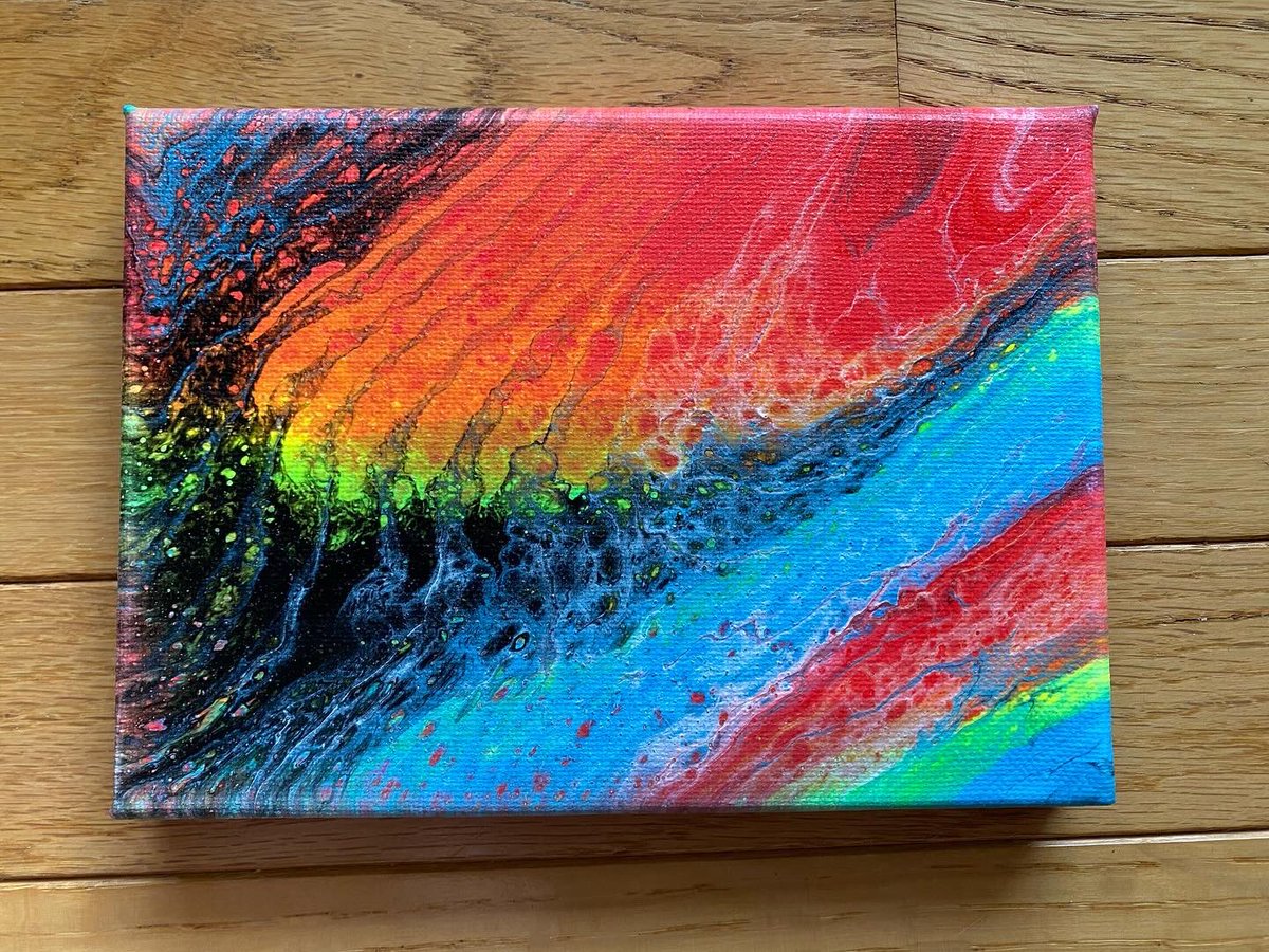 MartianHearth's tweet photo. This 5x7” rainbow and black acrylic pour painting is only $15 with free US shipping! 🌈

https://t.co/2Zp65ezYnp https://t.co/uTQaVO8Lv1