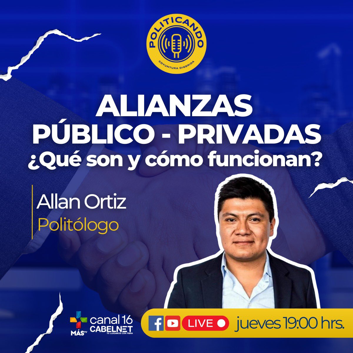 Mañana en <a href="/Politicandogua/">Politicando Guatemala</a> tendremos el gusto de platicar con <a href="/AllanOrtizG/">Allan David</a> respecto a las Alianzas Público-Privadas. 

¿Qué te gustaría preguntarle? 👇🏽👇🏽 
Te  leeremos en vivo. No te lo pierdas.
