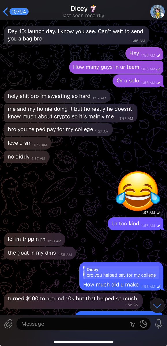 CrashiusClay69's tweet photo. I am very inspired by this story 

a College student in debt who has been following me turned $100 into $10,000 following my calls this last year 

10 days straight he told me about he was going to launch a fan coin on me 

Last week he had $10 dollars in his bank account he told me (he still does😂)

But now through positivity and persistence and spamming me with messages trying to support me 

He has one of the top performing coins ever on Base made in honor of me 

While so many haters were busying trying to tear me down

This guy was thankful for the success he achieved following me

Launched a tribute coin to try and honor my name

And now he’s up MILLIONS on paper fromthe fan coin

From $100 dollars into $10k following me

into millions trying to honor and represent me positively 

With $10 dollars in his bank account

If this doesn’t inspire you and show you the power of positivity and being appreciative of others

I don’t know what will!!!

I’m so happy for this college student who did shit the right way

The crazy thing is some ppl will still find a way to hate on this post!! 

They’ll say “crash ur behind it” 

“This is all some calculated master plan to have a college kid with $10 dollars in his bank account launch a FAN COIN THAT HITS 40M in 1 week”

You ppl cannot be helped 

You are meant to stay poor and filled with hate

Truly congratulations to him, the community and all the ppl who got together to support me thru the form of a token

I am not behind $CRASH but I am incredibly grateful and honored and I believe it’s up to the market to determine its value long term, NOT ME

U don’t need me to shill shit

U need to find value in things without me and have your own thesis

Thankful and honored.