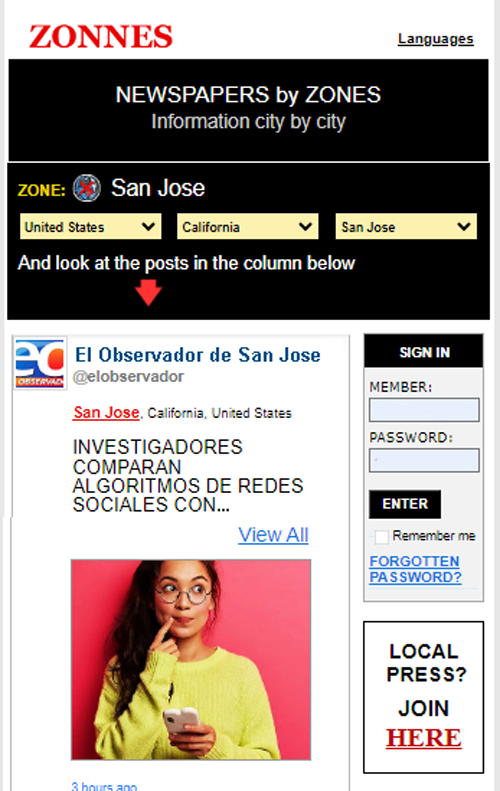 Local_Media_'s tweet image. Select country, state and city and you'll see local information from journalists and newspapers of the city. Are you a local media? Check this at zonnes.com