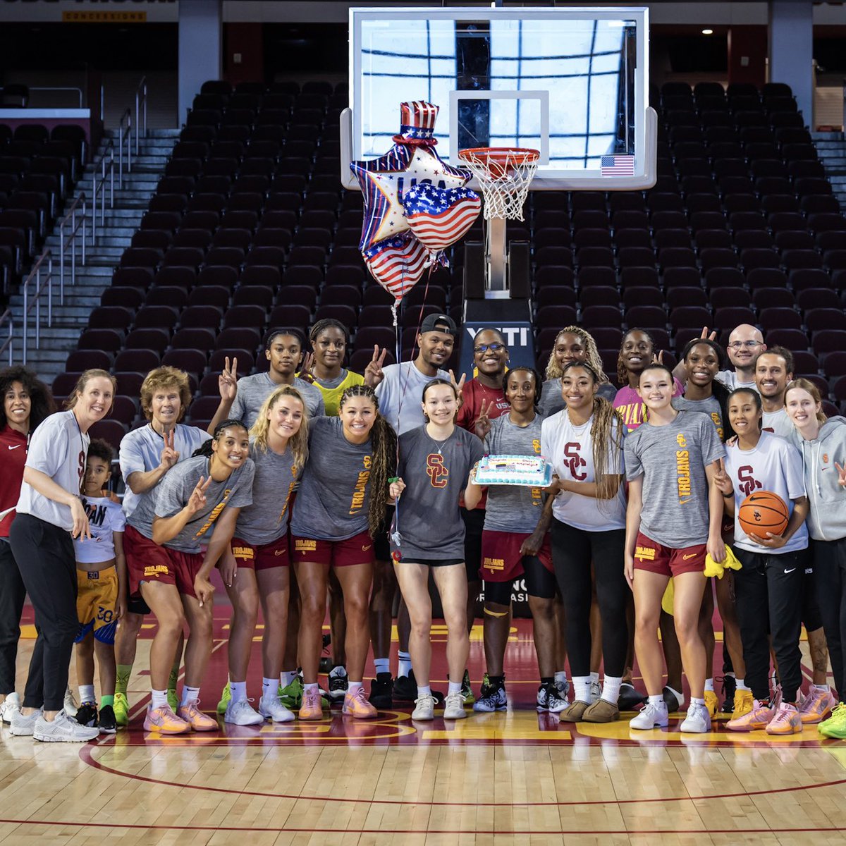 Celebrated our Team USA Trojans’ Gold Medal run after workouts today ❤️💛
