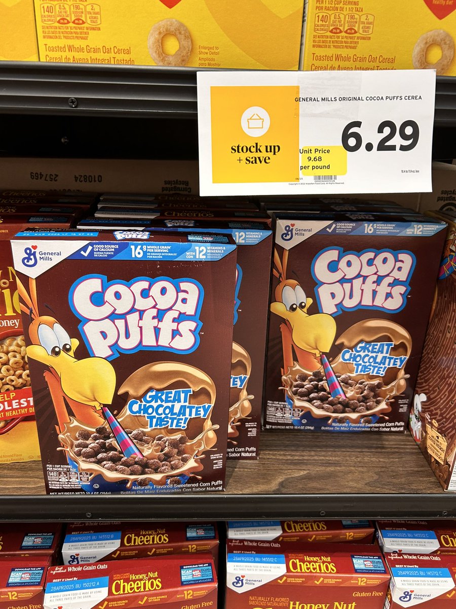 balbert3's tweet image. $6.29 for Cocoa Puffs is WILD!!!