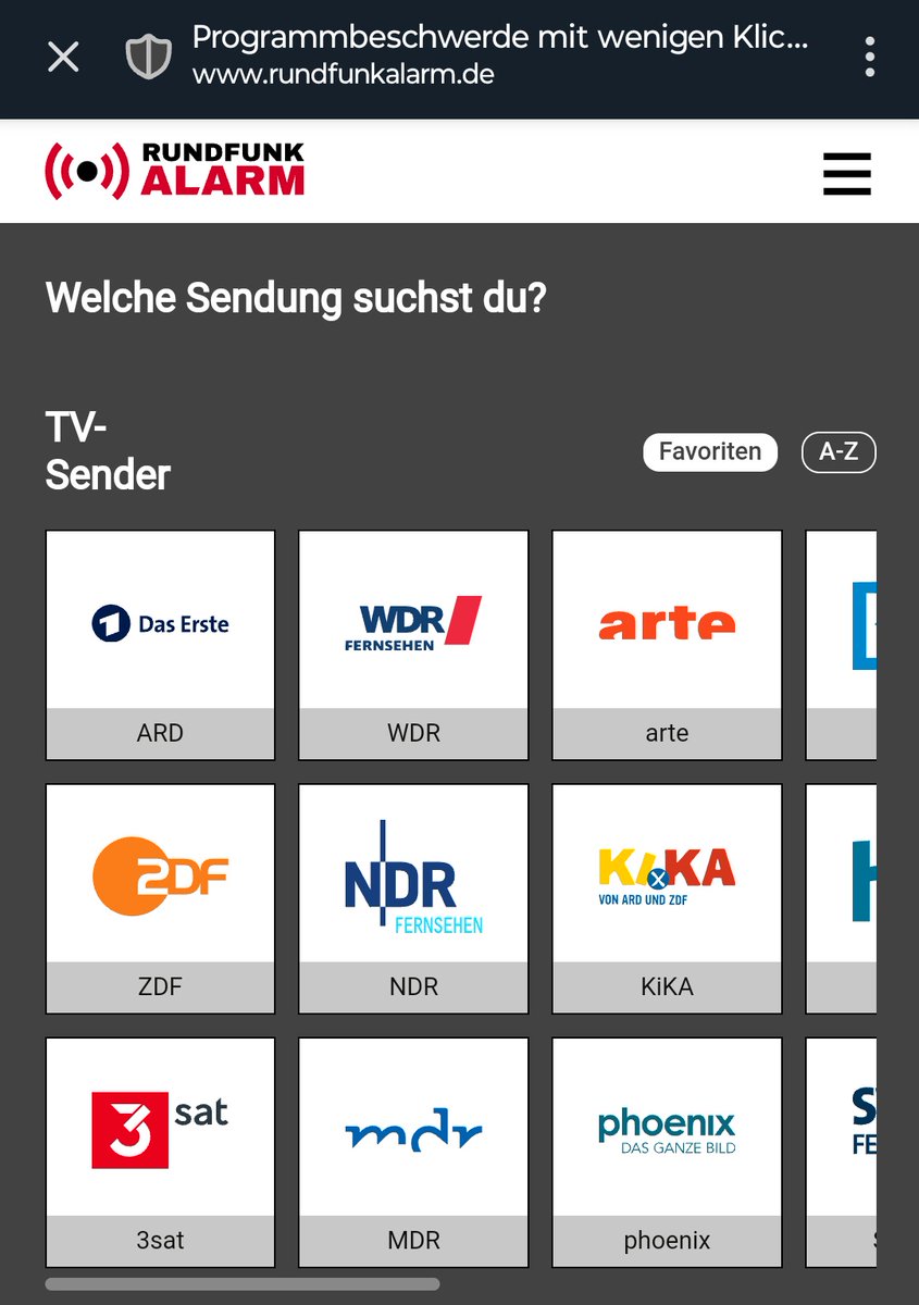 Es gibt jetzt eine Möglichkeit, Programmbeschwerden für den Öffentlich Rechtlichen Rundfunk einzureichen.

Ihr könnt die Sendung einfach anklicken und den korrekten Grund für die Programmbeschwerde auswählen.

Die Beschwerden sind juristisch bindend und können zum Ende des