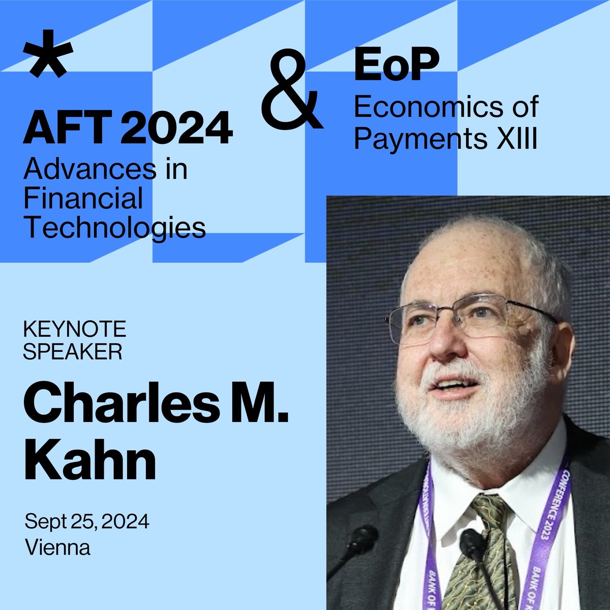 Bernhard Haslhofer (@behas@ieji.de) (@bhaslhofer) on Twitter photo We’re happy to have Charles M. Kahn as the keynote speaker for this year’s Advances in Financial Technologies (AFT) conference. He emphasizes the crucial tech-regulatory collaboration in financial services.
#AFT2024
<a href="/CSHVienna/">Complexity Science Hub</a> <a href="/oenb/">OeNB</a> <a href="/uniinnsbruck/">@uniinnsbruck@social.uibk.ac.at</a> We’re happy to have Charles M. Kahn as the keynote speaker for this year’s Advances in Financial Technologies (AFT) conference. He emphasizes the crucial tech-regulatory collaboration in financial services.
#AFT2024
<a href="/CSHVienna/">Complexity Science Hub</a> <a href="/oenb/">OeNB</a> <a href="/uniinnsbruck/">@uniinnsbruck@social.uibk.ac.at</a>
