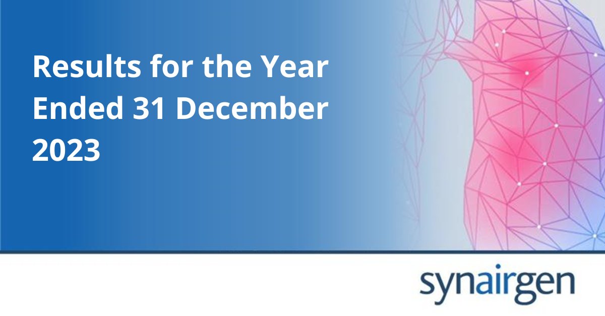 Synairgen (@synairgenplc) on Twitter photo For #media #investors: 
This morning we published our preliminary statement of audited results for the year ended 31 December 2023 and our Annual Report.
Read the results statement here: synairgen.com/media/results-…
Read the Annual Report here: synairgen.ams3.digitaloceanspaces.com/240627-Synairg…
#SNG For #media #investors: 
This morning we published our preliminary statement of audited results for the year ended 31 December 2023 and our Annual Report.
Read the results statement here: synairgen.com/media/results-…
Read the Annual Report here: synairgen.ams3.digitaloceanspaces.com/240627-Synairg…
#SNG